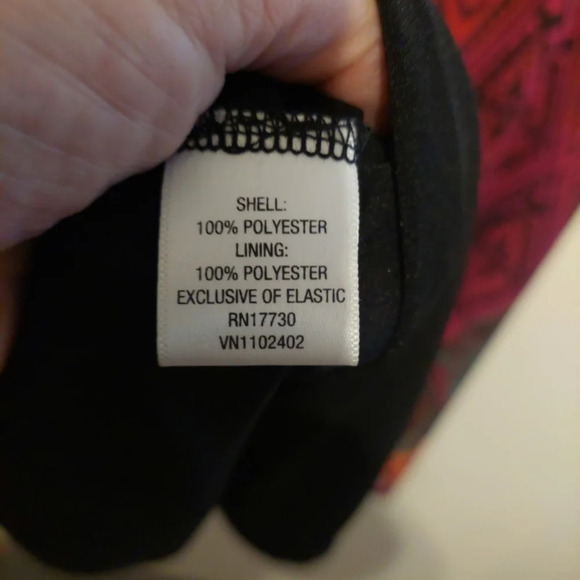 Y2K Xhiliration Strapless Maxi dress Pink Orange abstract Beach Bohemian Large - Picture 8 of 9